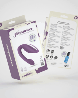 Pleasuriser – Rechargeable Vibrator with Waterbased Lubricant – 1.7 fl oz / 50 ml – Purple