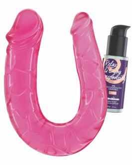 Deep Diver – Double Dildo with Anal Lubricant – 1.7 fl oz / 50 ml – Pink