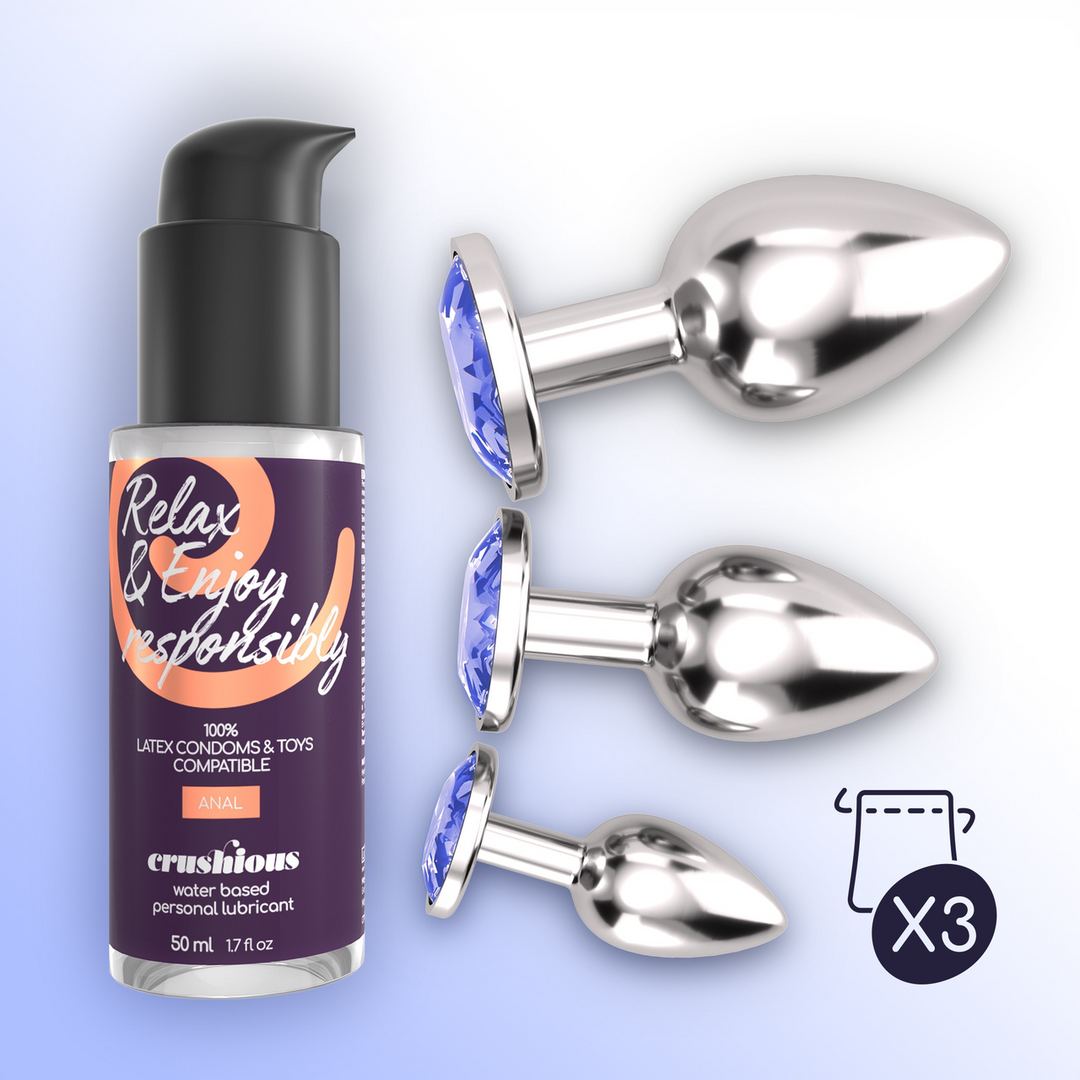 Bijou - Anal Wet Train Trio - 3 Jewel Plugs - Blauw - Afbeelding 7