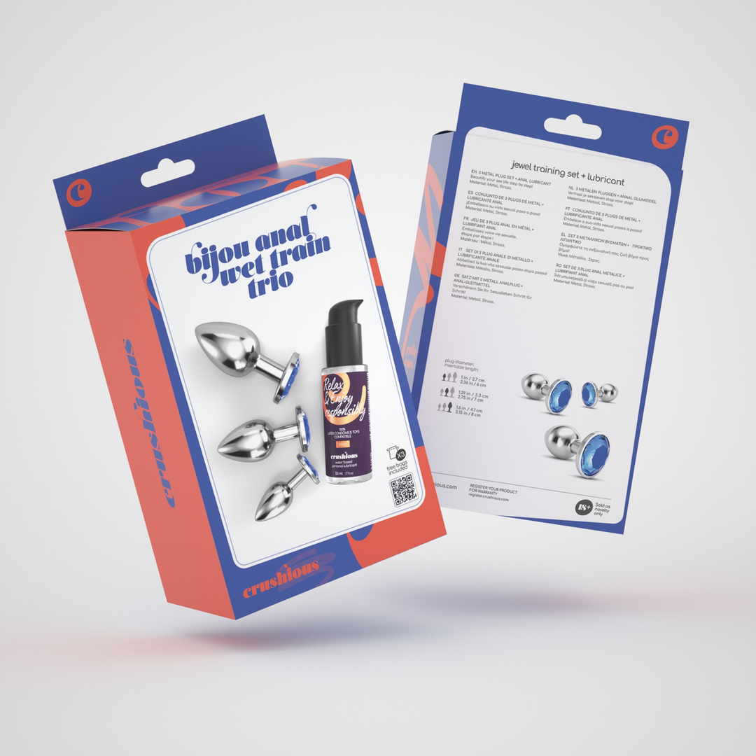 Bijou - Anal Wet Train Trio - 3 Jewel Plugs - Blauw - Afbeelding 2
