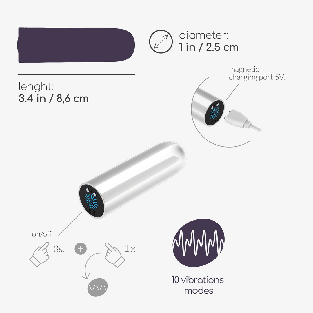 Quackers - USB Oplaadbare Vibrerende Bullet - Wit - Afbeelding 7