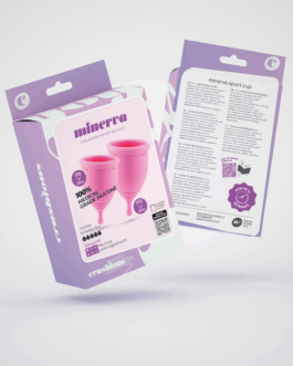 Minerva – Menstruatiecups met Zak – S en L – Roze