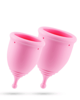 Minerva – Menstruatiecups met Zak – S en L – Roze
