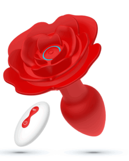 Giulietta – Draaibare Anale Rozenplug met Afstandsbediening – Rood