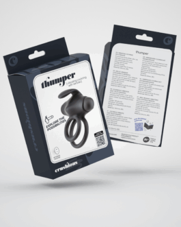 Thumper – Vibrerende Dubbele Cockring met Afstandsbediening – Zwart