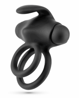 Thumper – Vibrerende Dubbele Cockring met Afstandsbediening – Zwart