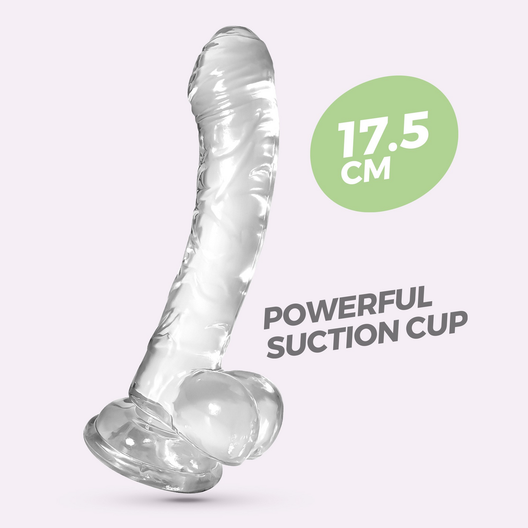 Hudini - Jelly Flexibele Anale Dildo - 6,9/ 17,5 cm - Doorzichtig - Afbeelding 6