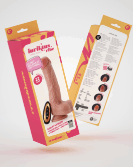 Inviktus Vibe – Vloeibare Siliconen Duwende Draaien en Verwarmende Vibrator – 8.5 / 22 cm – Vlees