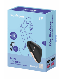 Love Triangle – Luchtpulserende Stimulator en Vibratie – Zwart