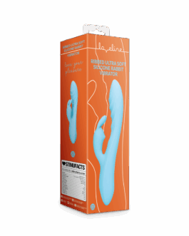 Geribbelde Ultra Zachte Siliconen Konijn Vibrator – Glaciaal Blauw