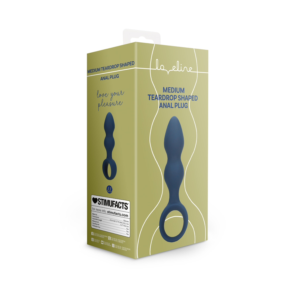 Druppelvormige Anale Plug - Medium - Baltisch Blauw - Afbeelding 2