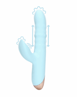Pulse Wave en Op-en-Neer Beweegbare Ring Vibrator – Arctic Blue