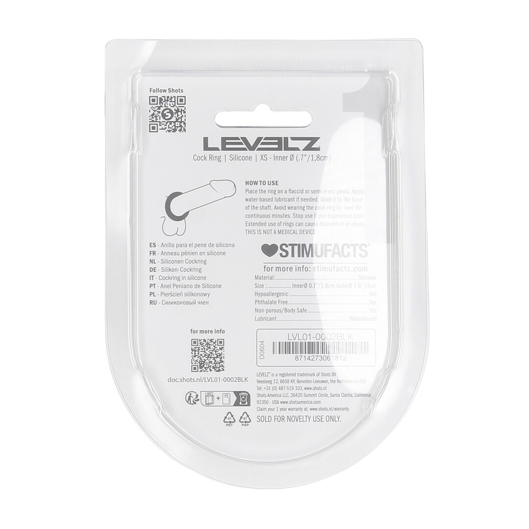 Massieve Siliconen Cockring - XS - Zwart - Afbeelding 3