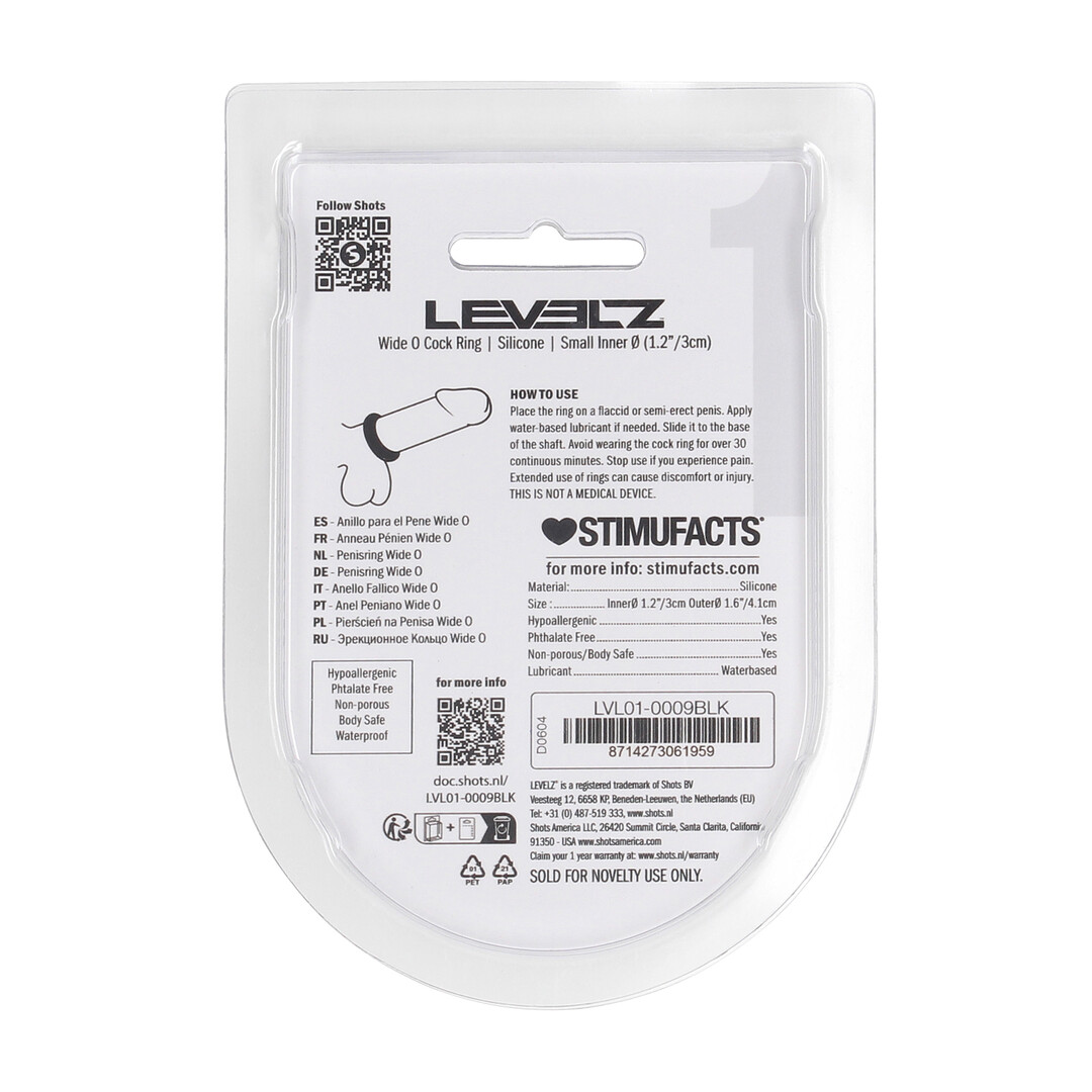 Wide O Silicone Cockring - S - 30mm - Zwart - Afbeelding 3