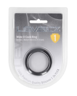 Wide O Silicone Cockring – M – 35mm – Zwart