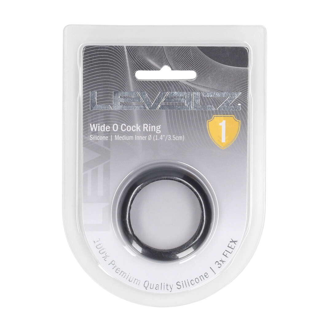 Wide O Silicone Cockring - M - 35mm - Zwart - Afbeelding 2