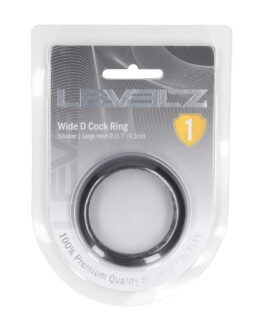 Wide O Silicone Cockring – L – 42mm – Zwart