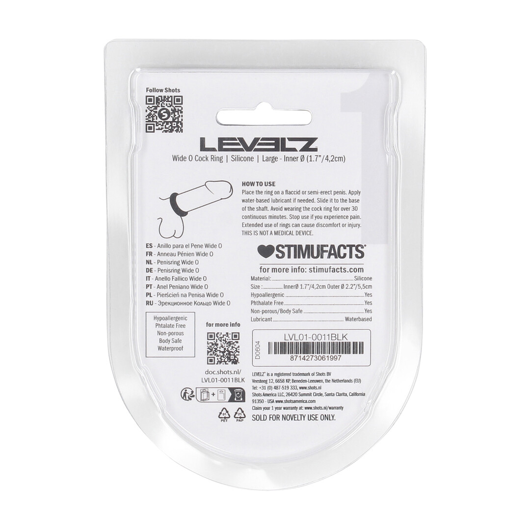 Wide O Silicone Cockring - L - 42mm - Zwart - Afbeelding 3