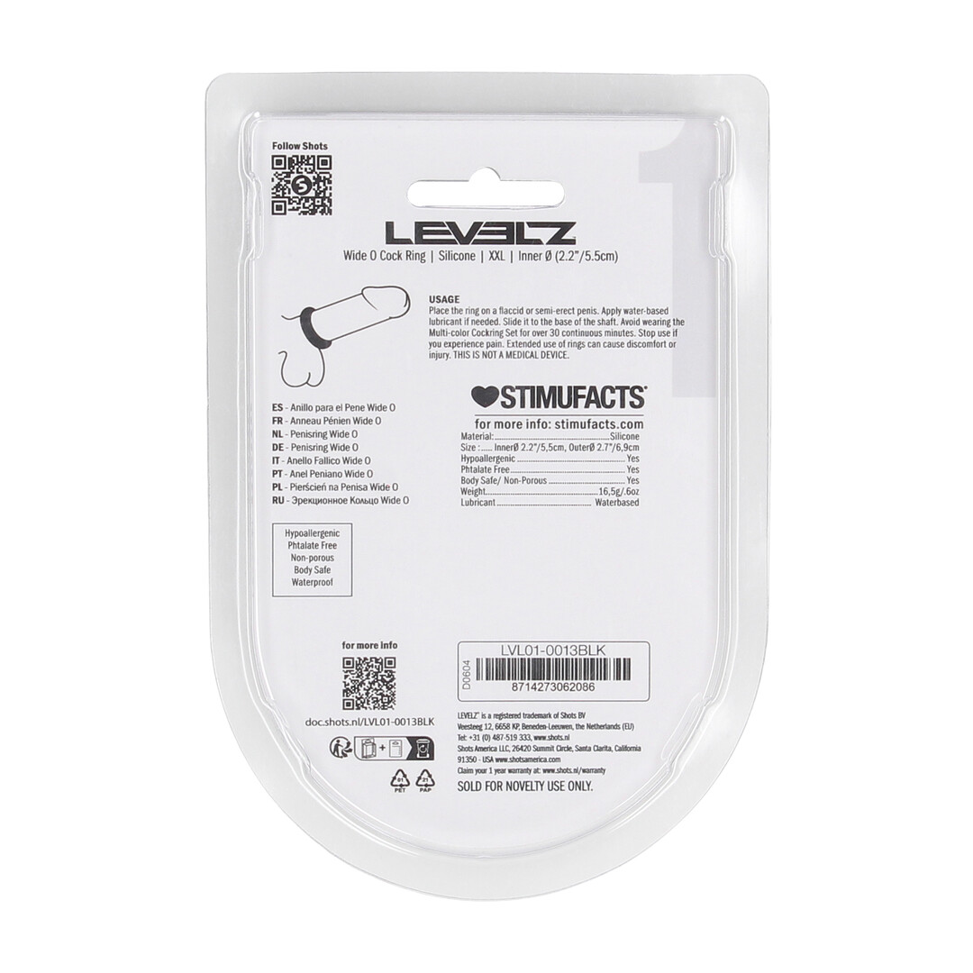 Wide O Silicone Cockring - XXL - 55mm - Zwart - Afbeelding 3