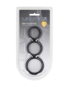 Wide O Siliconen Cockring Set van 3 – S/M/L – Zwart