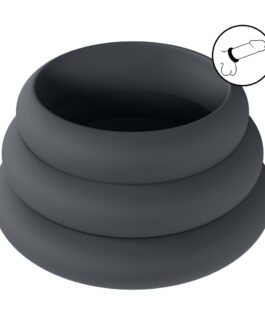 Wide O Siliconen Cockring Set van 3 – S/M/L – Zwart
