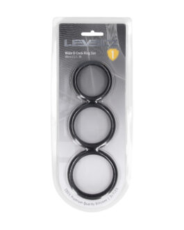 Wide O Silicone Cockring Set van 3 – L/XL/XXL – Zwart