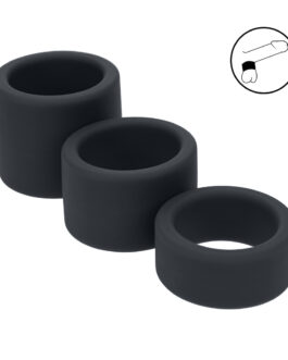 Vloeibare Siliconen Balriem Set van 3 – S/M/L – Zwart