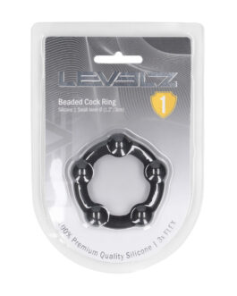 Kralen Silikon Cockring – S – 30mm – Zwart