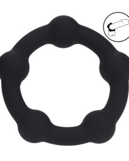 Kralen Silikon Cockring – S – 30mm – Zwart