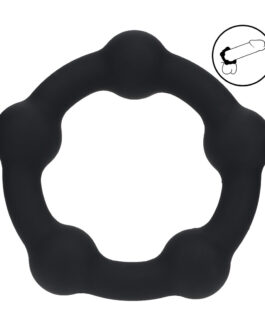 Kralen Silikon Cockring – M – 35mm – Zwart