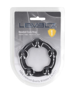 Kralen Siliconen Cockring – L – 45mm – Zwart