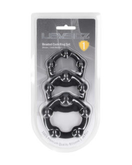 Kralen Silikon Cockring Set van 3 – S/M/L – Zwart