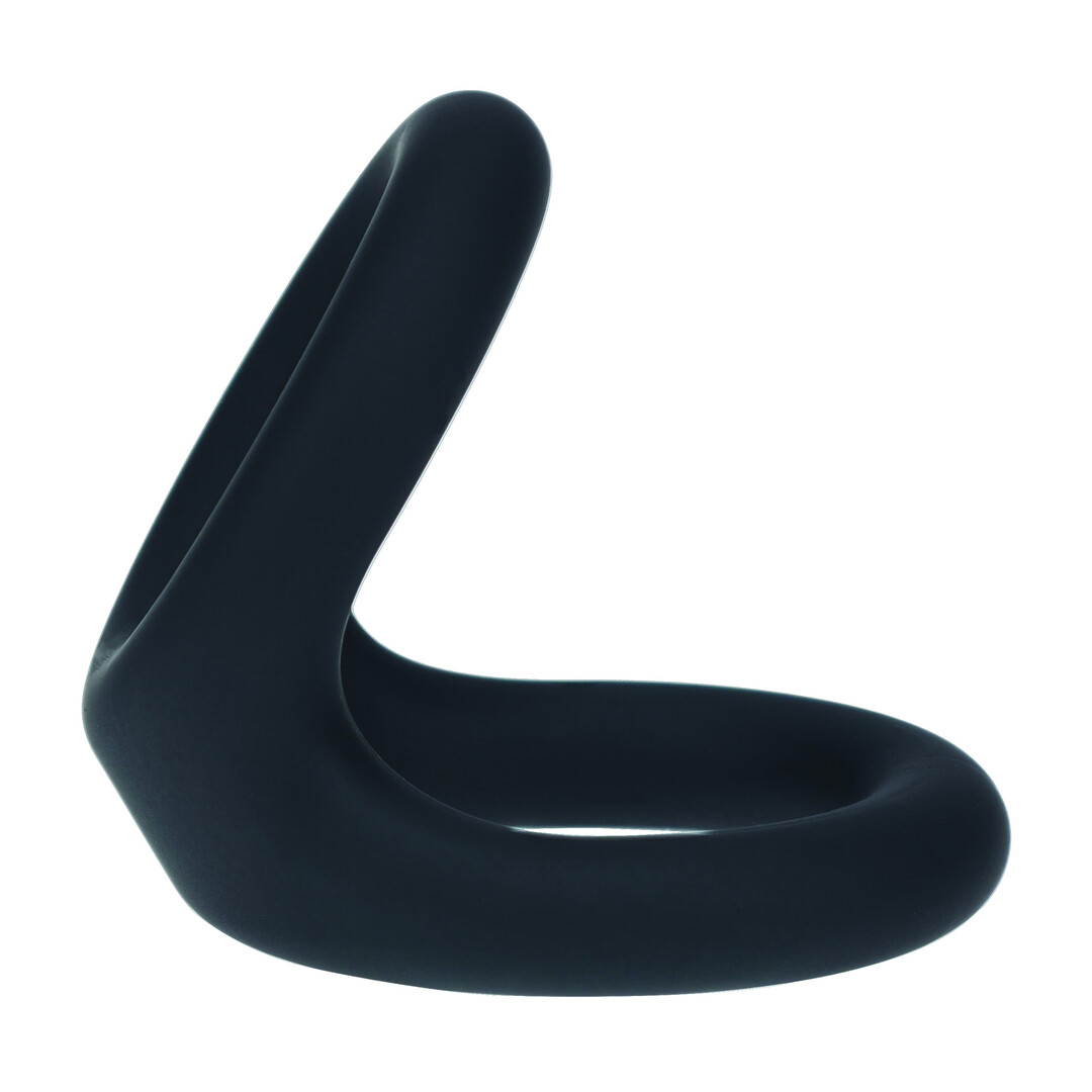 Double O Silicone Cockring - M - Zwart - Afbeelding 4