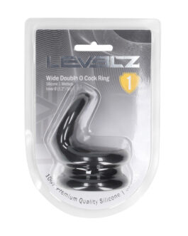 Brede Dubbele O Siliconen Cockring – M – Zwart
