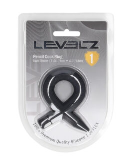 Pencil Liquid Silicone Cockring – Zwart