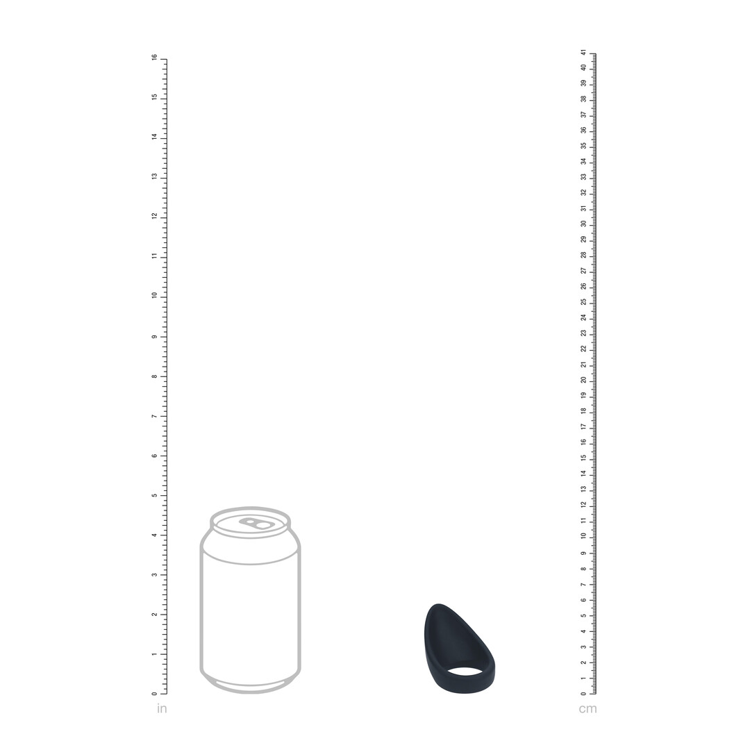Druppelvormige Siliconen Cockring - Zwart - Afbeelding 7