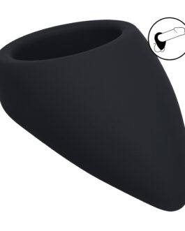 Druppelvormige Siliconen Cockring – Zwart