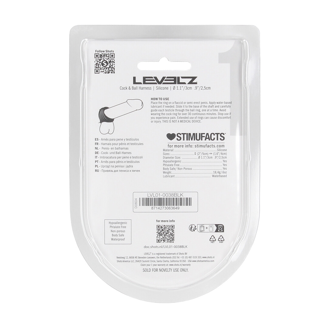 Siliconen Cock- en Ballenharnas - Zwart - Afbeelding 3