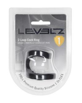 2 Loop Siliconen Cockring – Zwart