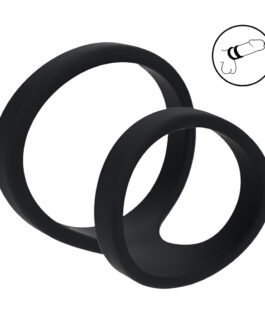 2 Loop Siliconen Cockring – Zwart