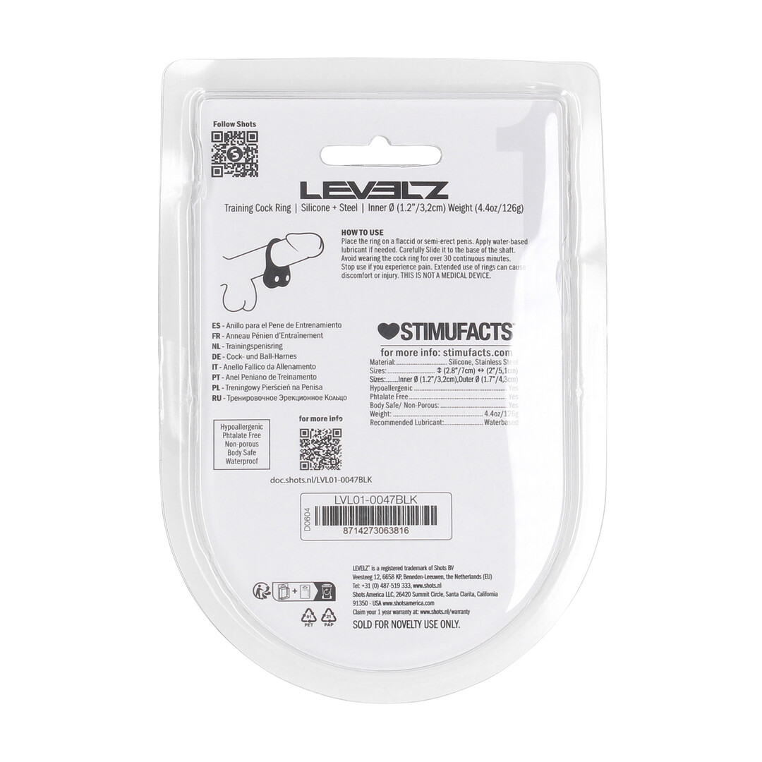 Siliconen Trainings Cockring - M - Zwart - Afbeelding 3