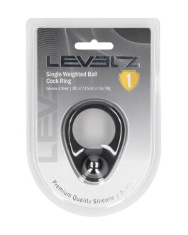 Vloeibare Siliconen Enkele Gewogen Bal Cockring – Zwart