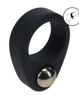 Vloeibare Siliconen Enkele Gewogen Bal Cockring – Zwart