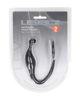 Siliconen Cockring met Prostaatstimulator – S – Zwart