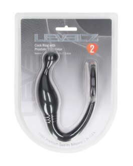 Siliconen Cockring met Prostaatstimulator – M – Zwart