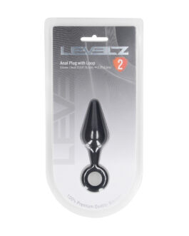 Siliconen Anale Plug met Luss – S – Zwart