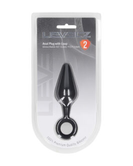 Siliconen Anale Plug met Lus – M – Zwart