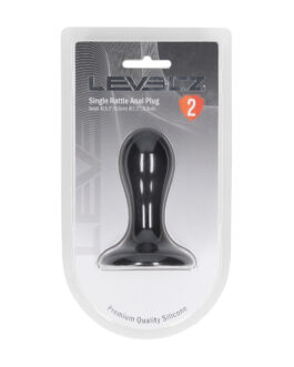 Enkele Rammelaar Vloeibare Siliconen Anale Plug – S – Zwart