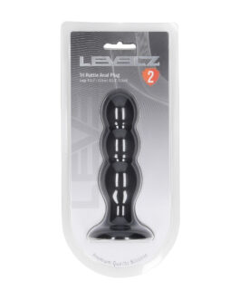 Tri Rattle Liquid Silicone Anale Plug – L – Zwart