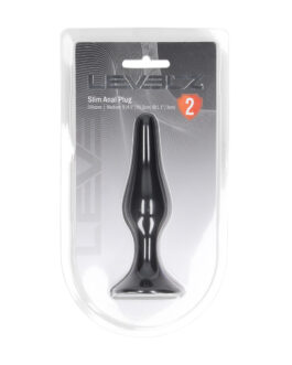 Slanke Siliconen Anale Plug – M – Zwart